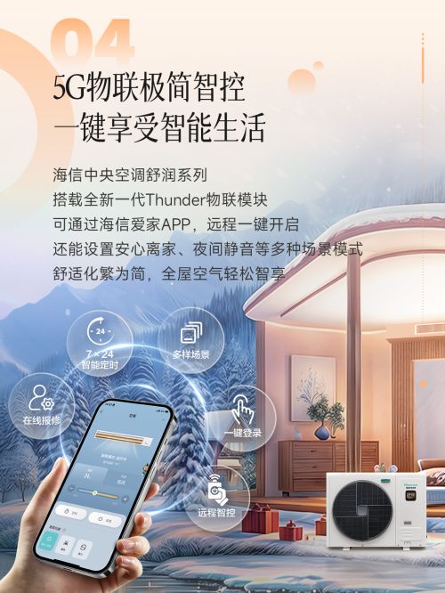 5G物联极简智控开启智能舒适生活EVO真人平台海信舒润中央空调：(图1)